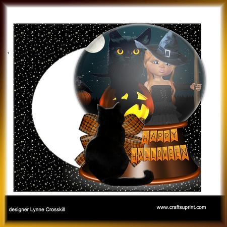 Happy Halloween Snow Globe Card Kit1