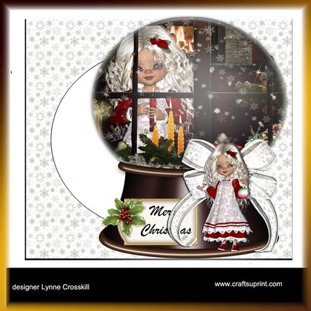 Christmas Window Scene Snow Globe Card Kit