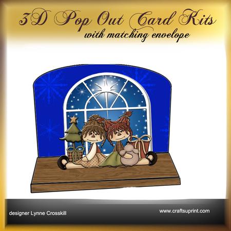 Christmas Girls 3D Pop Out Card