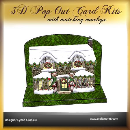 Santa's Cabin 3D Pop-out Card
