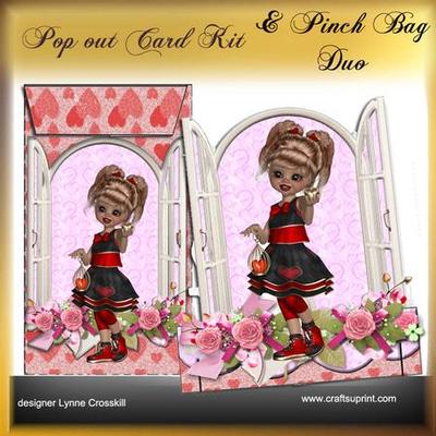 Popout Card & Pinch Bag Duo - Sweet Young Girl