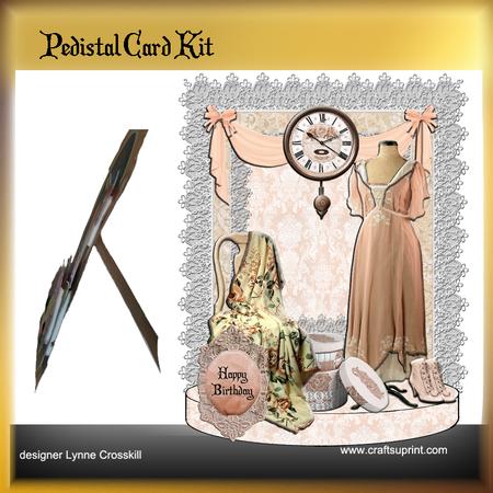 Vintage Dress Pedestal Card