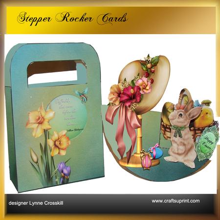 Easter Bonnet Rocker/stepper Card & Treat Bag Duo