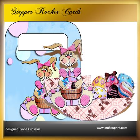Miss Rabbit Rocker/stepper Card & Treat Bag Duo