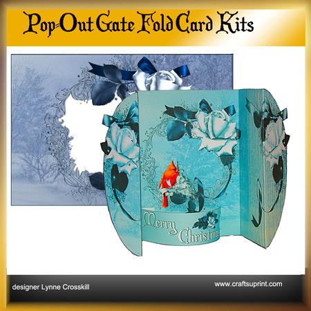 Cardinal & Roses Pop Out Gate Fold Card