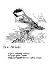 Winter Chickadee Digital Stamp