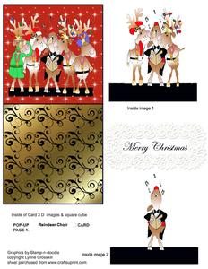 Reindeer Chorus 3D Pop-up Card Kit
