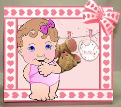 New Baby Girl 3D Box Card