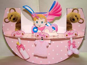 Rocking Pop-up Card - New Baby Girl