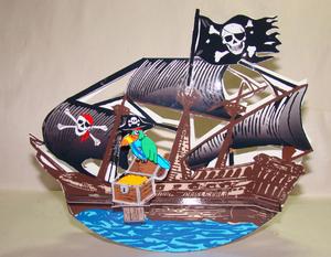 Pirate Treasure Ship Rocking Card