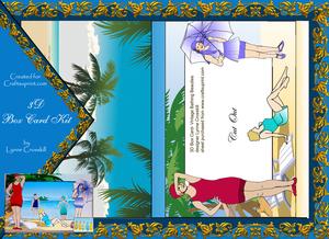 Vintage Bathing Beauties 3D Box Card Kit