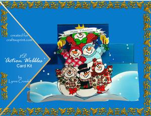 Snowman Christmas 3D 'action Wobbles' Card Kit