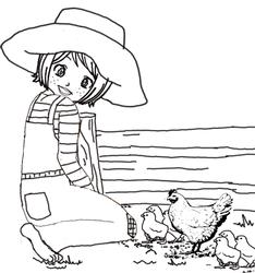 Country Girl Digital Stamp