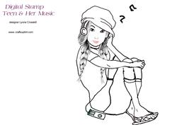 Music Teen Digital Stamp