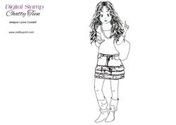 Chatty Teen Digital Stamp