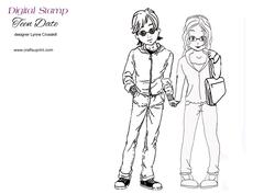 Teen Love Digital Stamp
