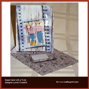 Linedancers Over the Edge Easel Card