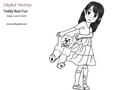 Teddy Bear Fun with Pippa Digital Stamp