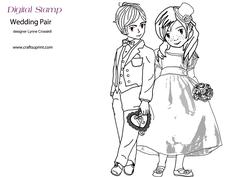 Wedding Pair Digital Stamp