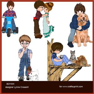 Boys & Their Antics Clip Art