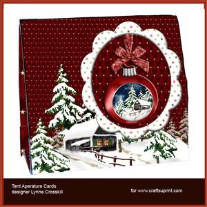 Snowy Christmas Scene Tent Aperture Card