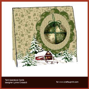 Patchwork Christmas Ball Tent Aperture Card