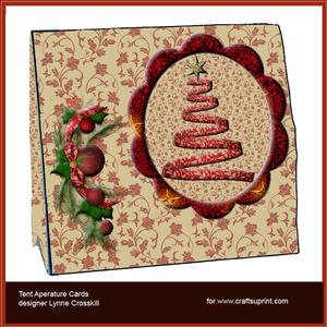 Red Christmas Tree Tent Aperture Card