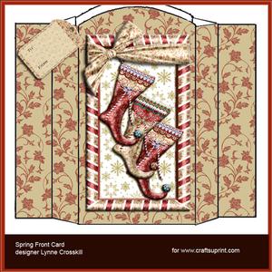 Red Christmas Stockings Spring Front Card