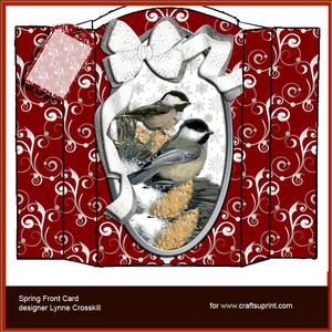 Chickadee's in Winter Spring Front Card