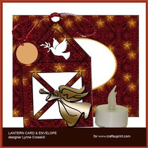 Trumpet Angel Lantern Card & Envelope