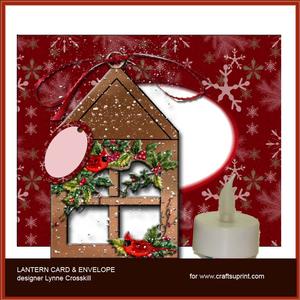 Cardinal & Berries Lantern Card & Envelope