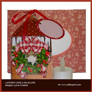 Christmas Wreath Lantern Card & Envelope