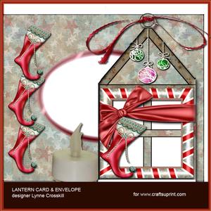 Christmas Stockings Lantern Card & Envelope