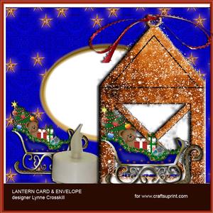Santa's Sleigh Lantern Card & Envelope