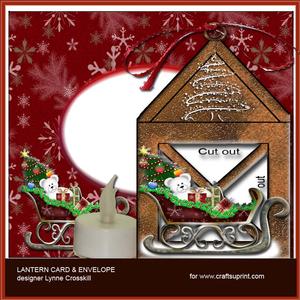 Santa's Sleigh 2 Lantern Card & Envelope