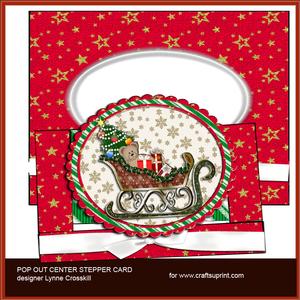 Teddy Bear Sleigh Center Stepper Pop Out & Envelope
