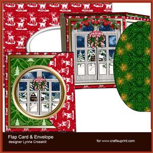 Christmas Door Flap Card & Envelope