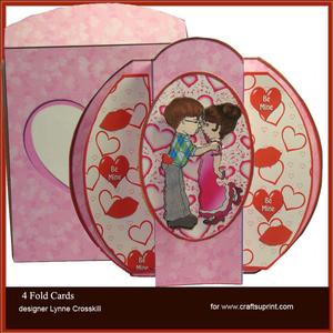 First Kiss 4 Fold Card & Envelope
