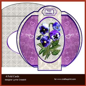 Pansy 4 Fold Card & Envelope