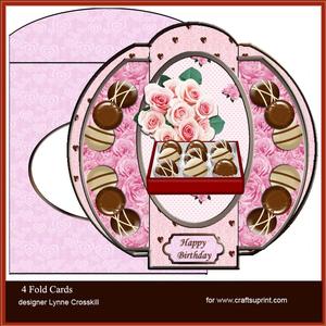 Chocolates & Roses 4 Fold Card & Envelope
