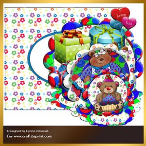 A Bears Birthday Triple Easel Card & Matching Envelope