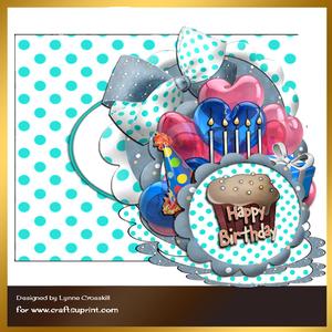 Birthday Cake Triple Easel Card & Envelope