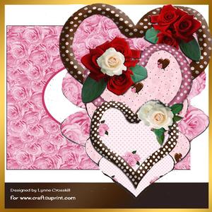 Roses for My Love Triple Easel Card & Envelope