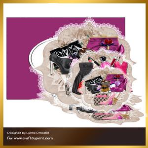 Cosmopolitan Lady Triple Easel Card & Envelope