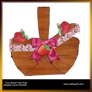 Strawberries & Cream Picnic Basket Treat Holder