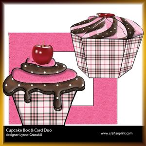 Cherry Cupcake Gift Box, Card & Matching Envelope
