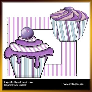 Grape Cupcake Gift Box, Card & Matching Envelope