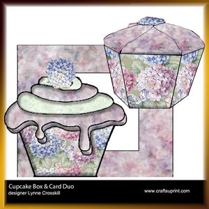 Hydrangea Cupcake Gift Box, Card & Matching Envelope
