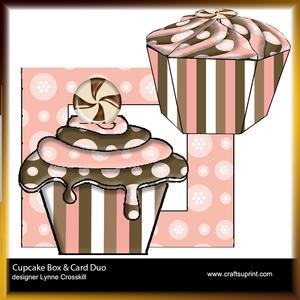 Neopolitan Cupcake Gift Box, Card & Matching Envelope