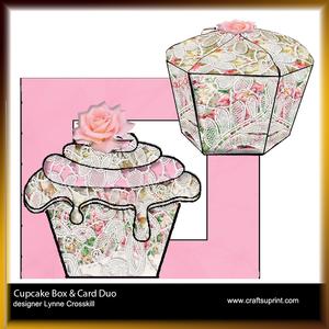 Pinky Cupcake Gift Box, Card & Matching Envelope